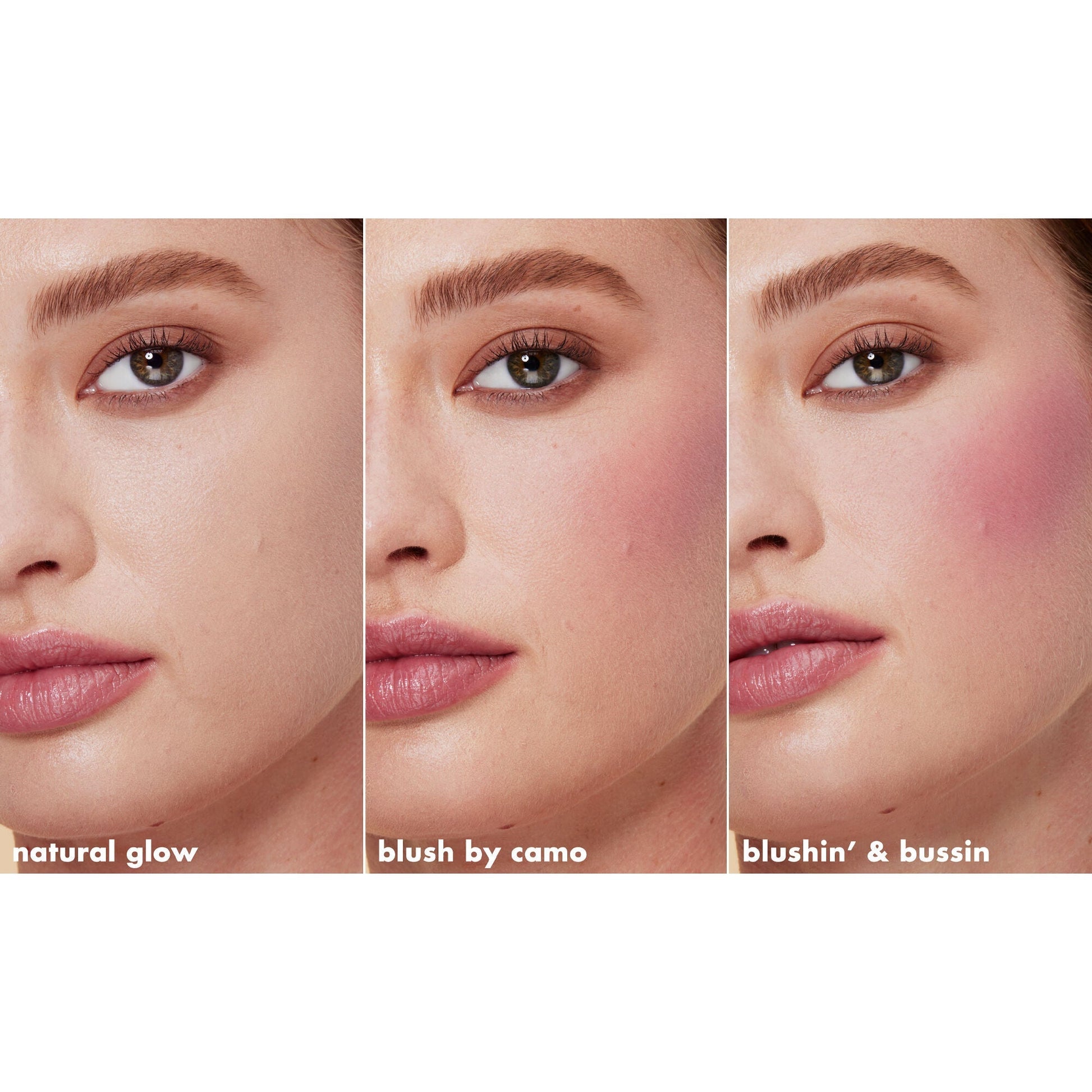 Before and After Applying Camo Liquid Blush
