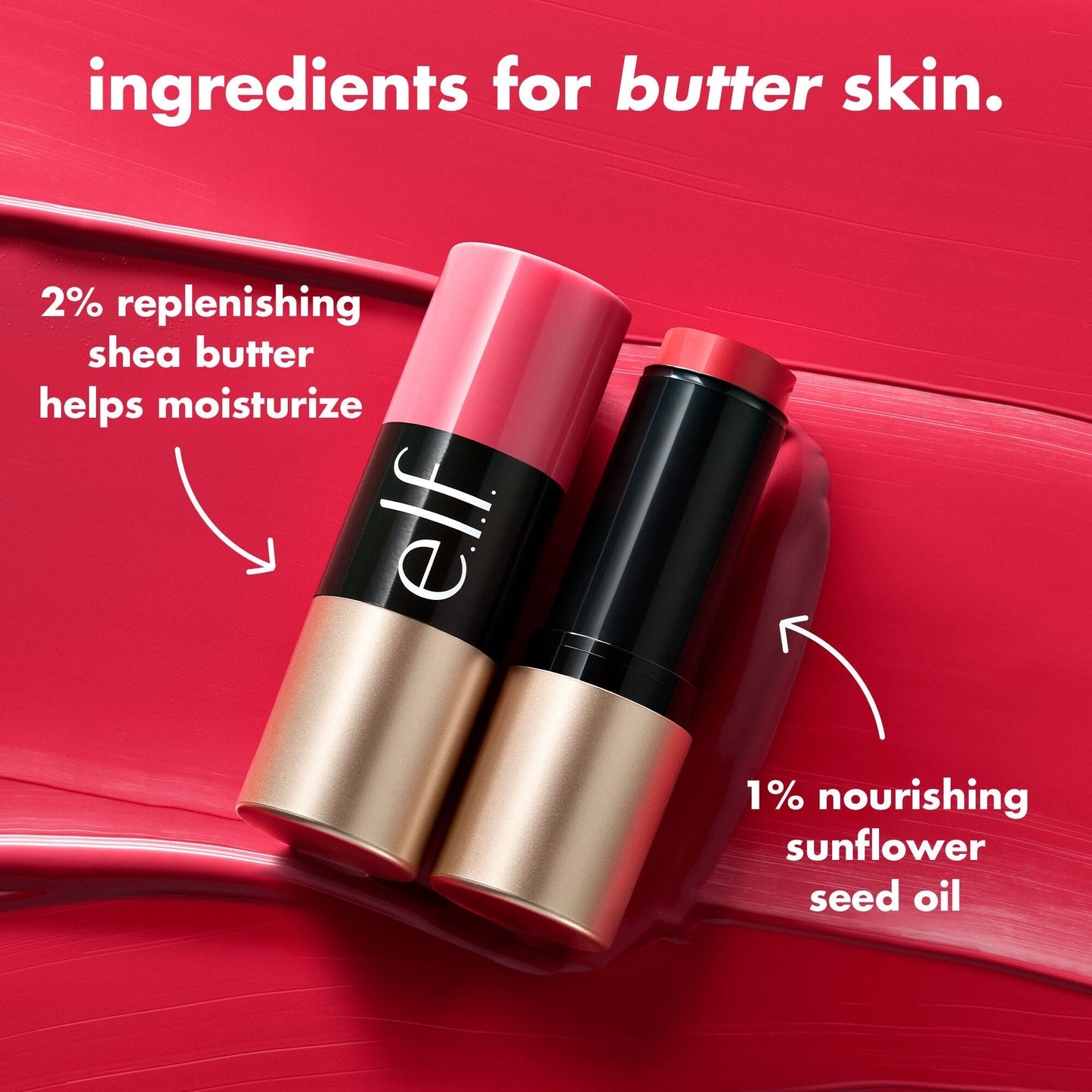Soft Glam Cream Blush Nourishing and Moisturizing Ingredients: 2% Shea Butter & 1% Sunflower Seed Oil